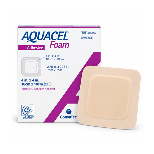 AQUACEL FOAM 10X10CM APÓSITO DE ESPUMA ADHESIVO CON HYDROFIBER 420680